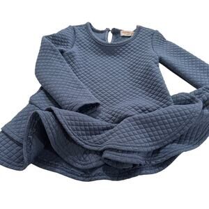 Kensie Girl 3T Quilted Long Sleeve Blue Dress